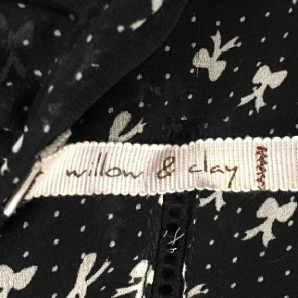 Anthro Willow & Clay Bow Print Pleated Dress - Picture 5 of 10